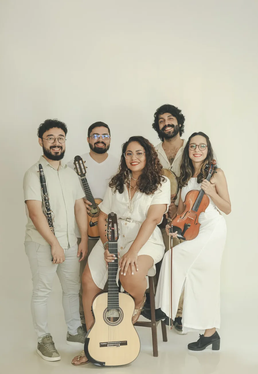 Quinteto Caxangá em registro de divulgação